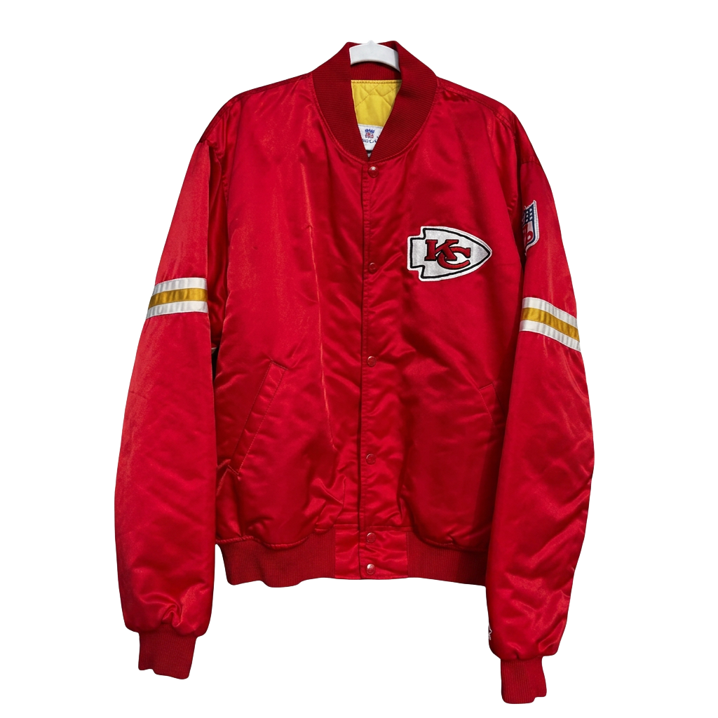 Red Kansas City Chiefs satin bomber jacket