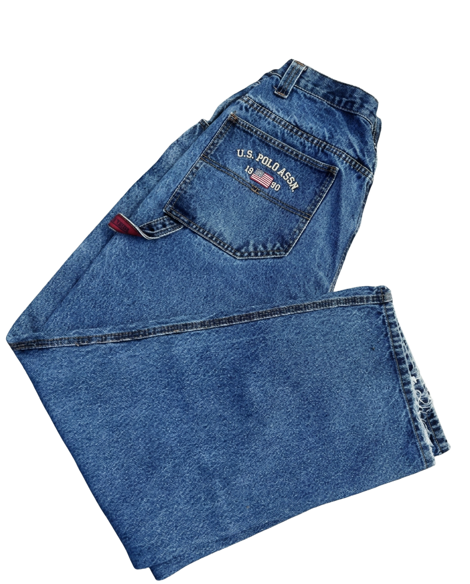 Blue US Polo Assn baggy denim jeans