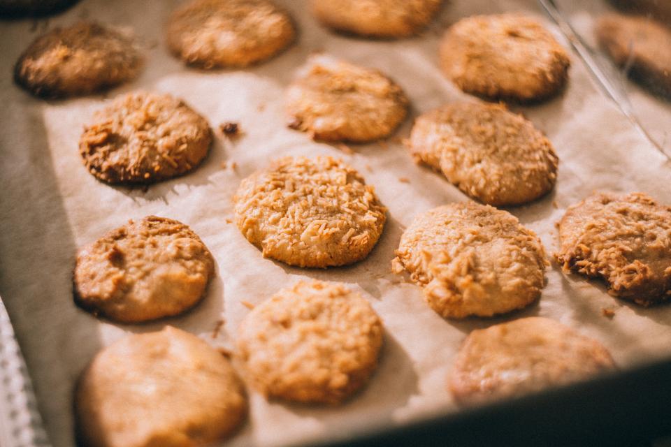 Oatmeal cookies with sea salt cooling on a rack